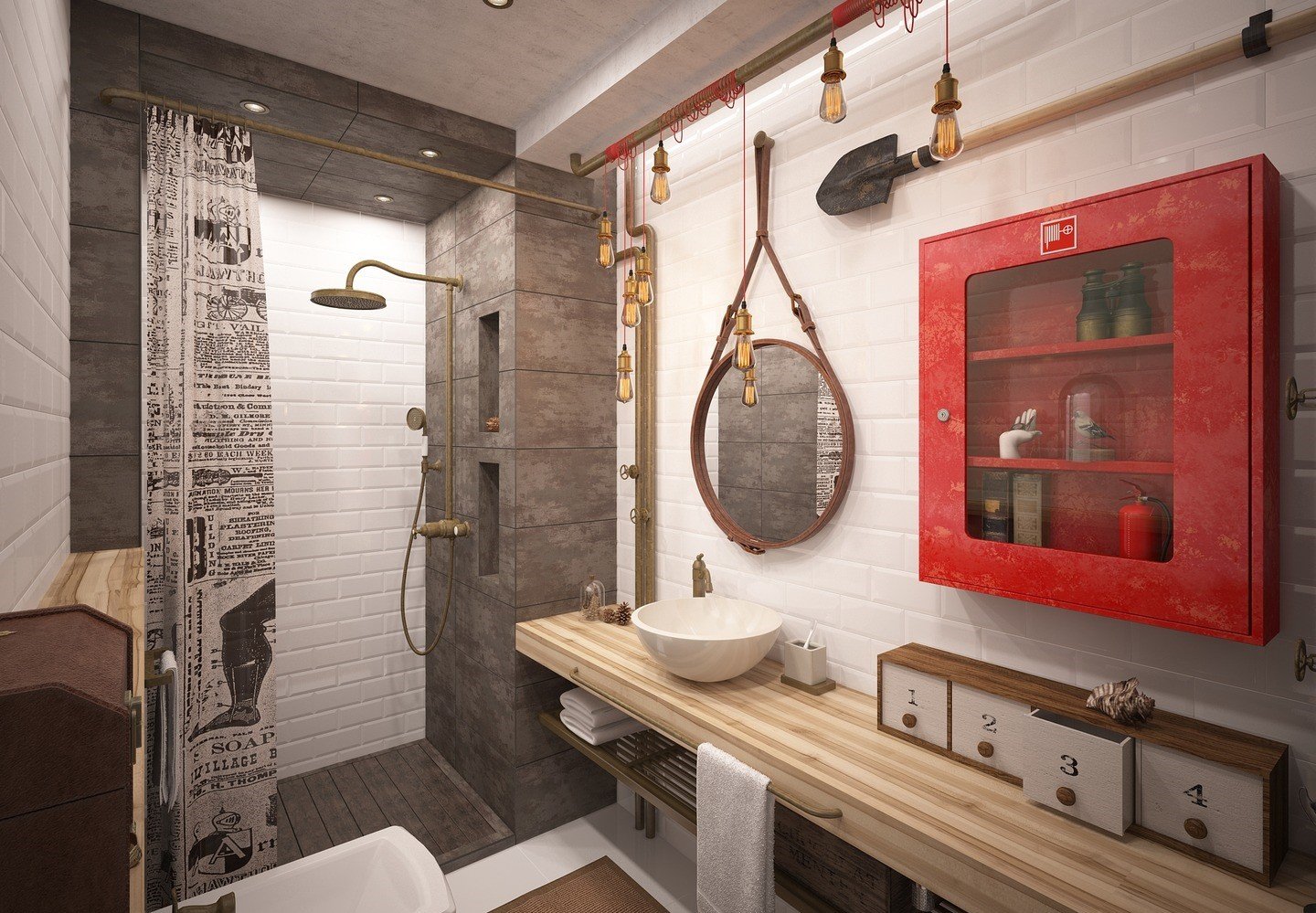 Лофт в маленькой ванной: особенности и нюансы создания интерьера